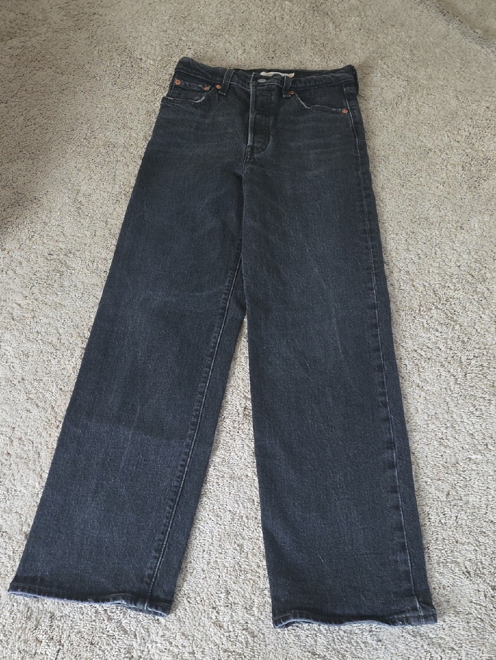 Levi's High-Rise Straight Leg Black Jeans